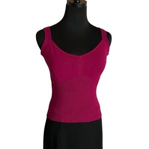 Broadway 38 Tank Top Textured Knit Merlot Size Medium